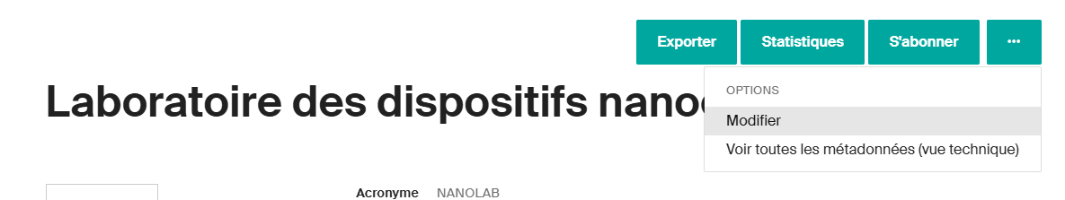 Sélectionner Modifier dans le menu (…)