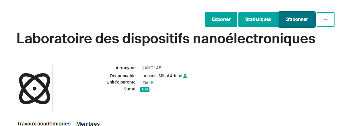 Bouton S'abonner sur la page d'unité