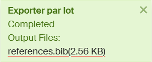 Bouton de téléchargement du fichier généré