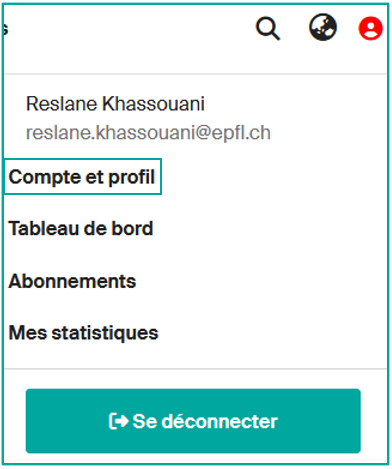 Icône de profil — accès au compte et profil