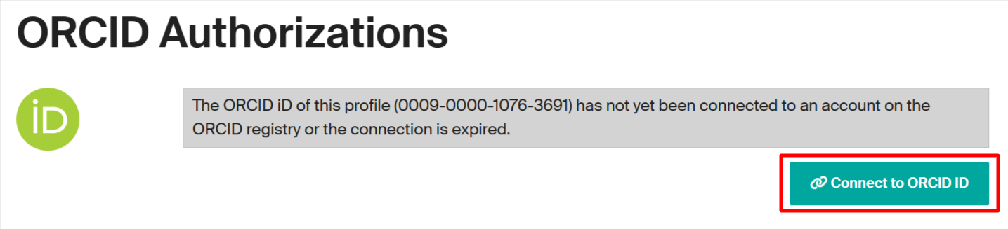 Bouton Connect to ORCID iD
