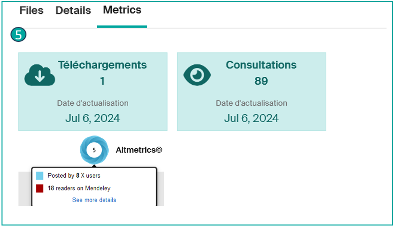Notice détaillée — onglet Metrics (5)