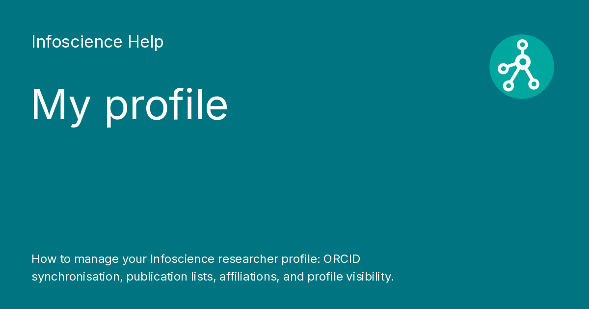 My profile - Infoscience Help